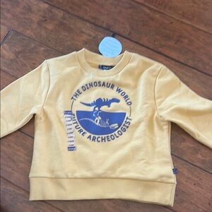 Okaidi dinosaur sweatshirt 3T yellow and navy blue